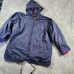 VTG Misty Harbor Original Rain Coat Men's XL Blue Lined Hooded Insulated Outdoor